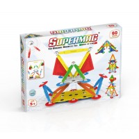 Set de constructie magnetic Supermag Projects Multicolor, 60 piese