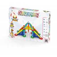 Set de constructie magnetic Supermag Projects Multicolor, 60 piese