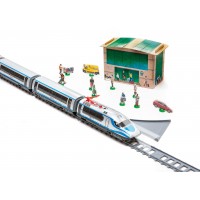 Trenulet electric High Speed cu statie, indicator de sina si tunel