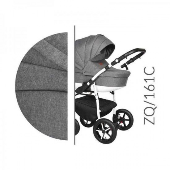 Carucior copii 3 in 1 Baby Merc Zippy Q - ZQ161C - Cadru Alb