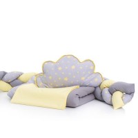 Lenjerie MyKids 6 piese Gray Yellow fara baldachin 120x60 cm