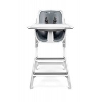 Scaun de masa 4moms White Grey + Set farfurii si tacamuri Cadou