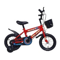 Bicicleta copii 12 inch cu pedale si roti ajutatoare Dileqi rosu