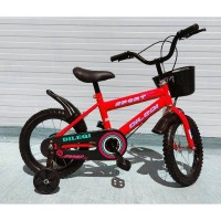 Bicicleta copii 14 inch cu pedale si roti ajutatoare Dileqi rosu