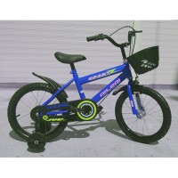 Bicicleta copii 16 inch cu pedale si roti ajutatoare Dileqi albastru