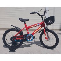 Bicicleta copii 16 inch cu pedale si roti ajutatoare Dileqi rosu