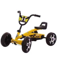 Kart pentru copii cu cadru metalic si roti EVA galben