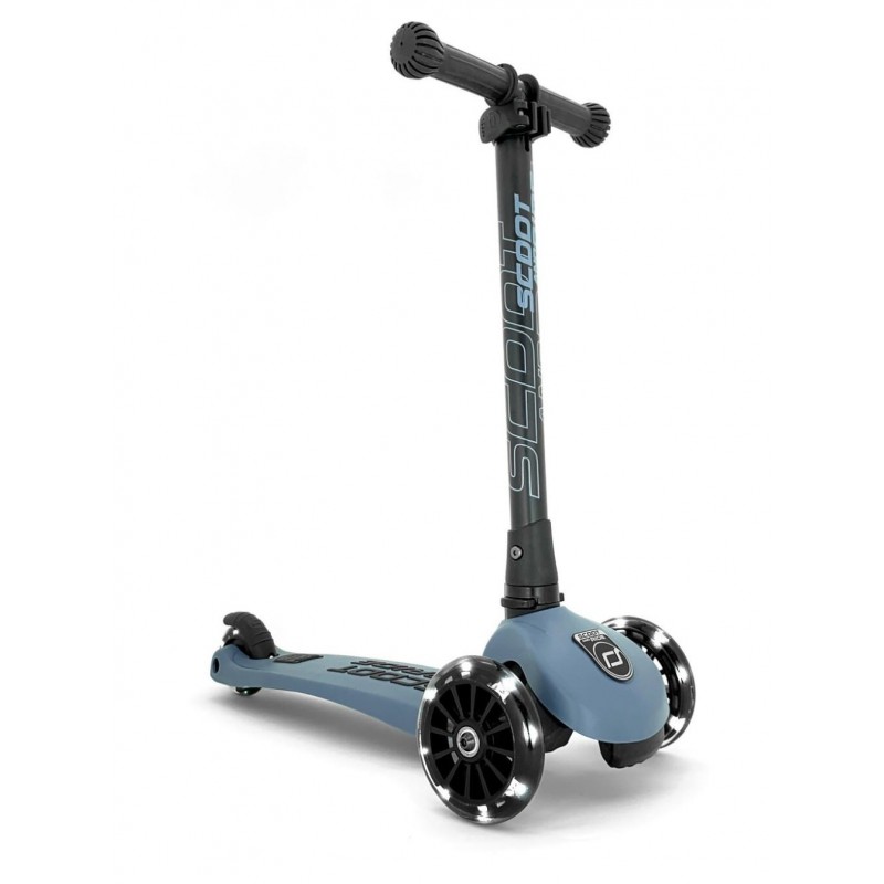 Trotineta copii pliabila cu roti luminoase Scoot and Ride HighwayKick 3 Steel Blue