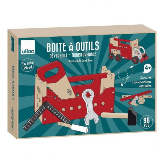 Set de joaca din lemn Cutie Atelier 96 piese