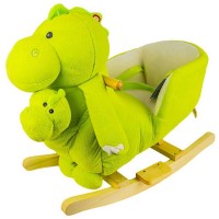 Balansoar pentru bebelusi Dinozaur din lemn si plus