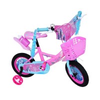 Bicicleta copii 12 inch  cu pedale si roti ajutatoare Roz