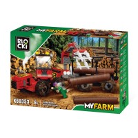 Set cuburi constructie Blocki My Farm - Camion forestier 241 piese