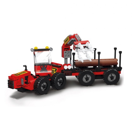 Set cuburi constructie Blocki My Farm - Camion forestier 241 piese