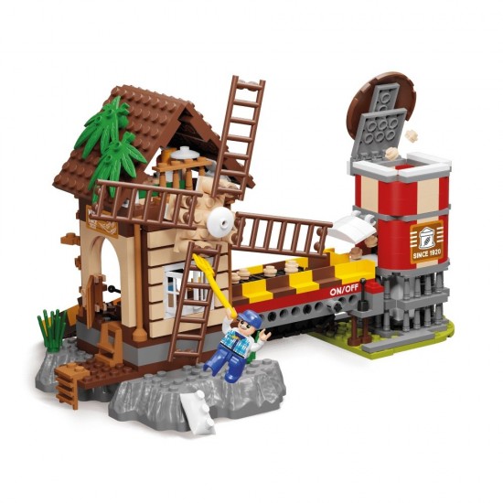 Set cuburi constructie Blocki My Farm - Moara de vant 525 piese