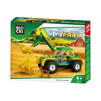 Set cuburi constructie Blocki My Farm - Tractor cu incarcator