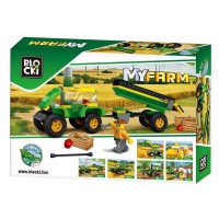 Set cuburi constructie Blocki My Farm - Tractor cu remorca