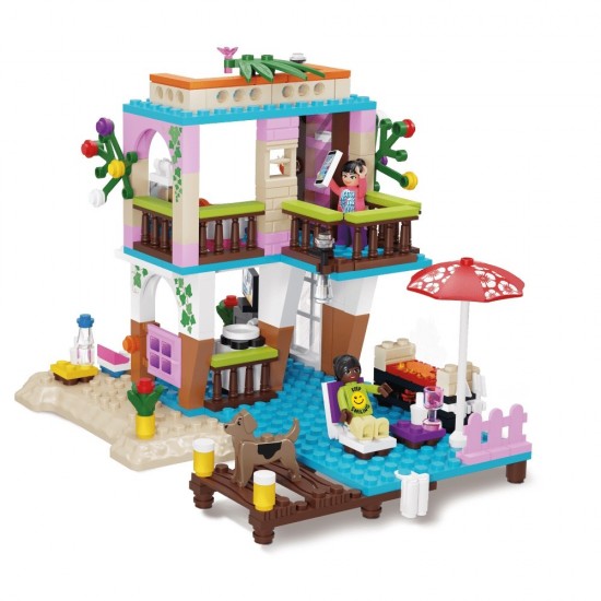 Set cuburi constructie Blocki My Girls - Casa de vacanta 371 piese