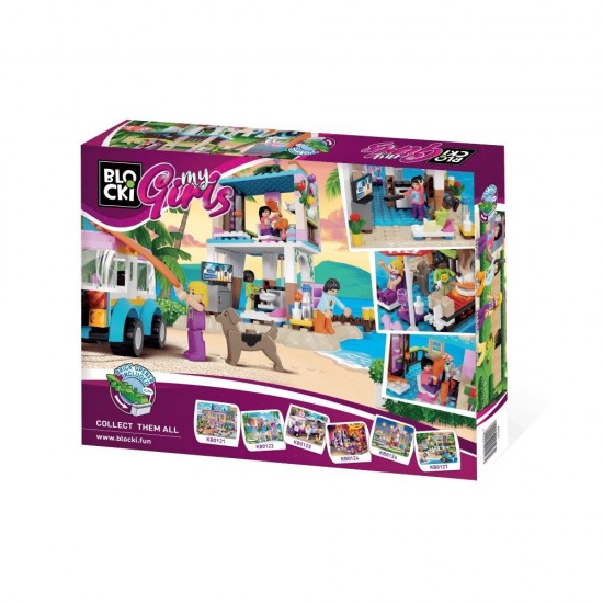 Set cuburi constructie Blocki My Girls - Casa de vacanta 371 piese