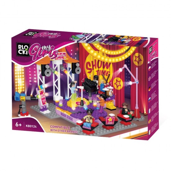 Set cuburi constructie Blocki My Girls - Scena de spectacol 290 piese