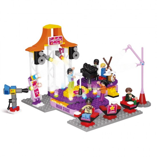 Set cuburi constructie Blocki My Girls - Scena de spectacol 290 piese