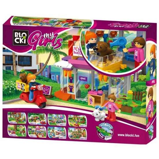 Set cuburi constructie Blocki My Girls - SPA pentru animale, 142 piese