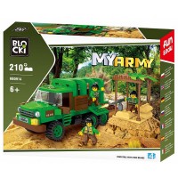 Joc constructie Blocki - Camion militar in jungla 210 piese