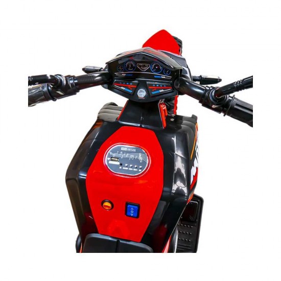 Motocicleta electrica pentru copii, 1 motor, 12V, 4A - Rosu