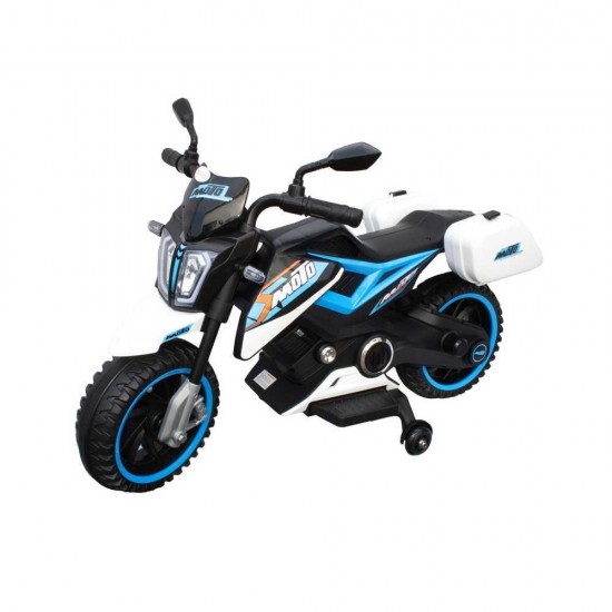 Motocicleta electrica pentru copii, 1 motor, 12V, 4A - Albastru