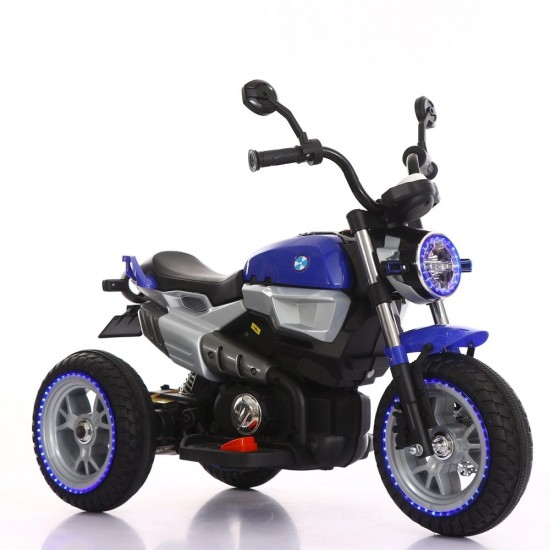 Motocicleta electrica pentru copii, 2 motoare, 12V - Alb