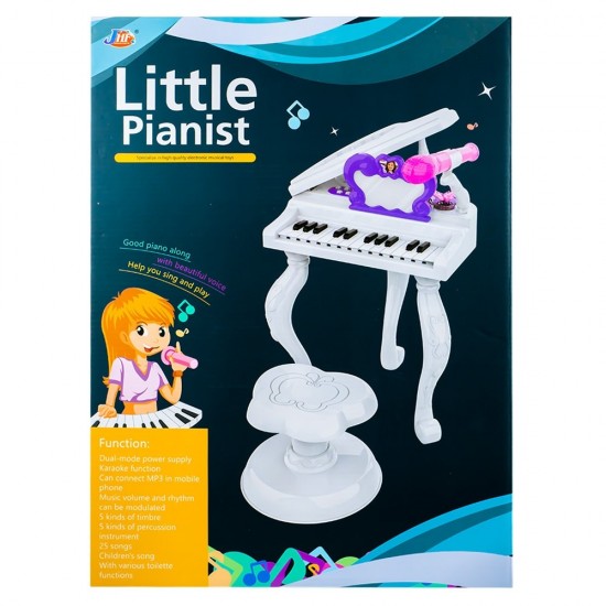 Pian cu microfon si scaunel Little Pianist