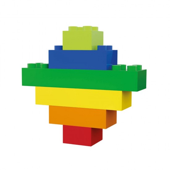 Cuburi colorate de construit Hubelino tip lego (120 piese)