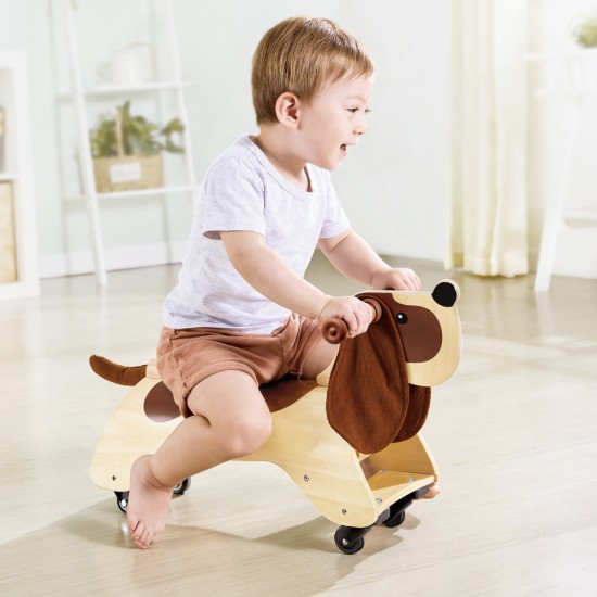 Jucarie din lemn ride-on catelus Hape Jucarie din lemn ride-on catelus Hape