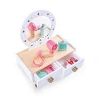 Masuta de toaleta eleganta din lemn pentru fetite Hape 14 piese