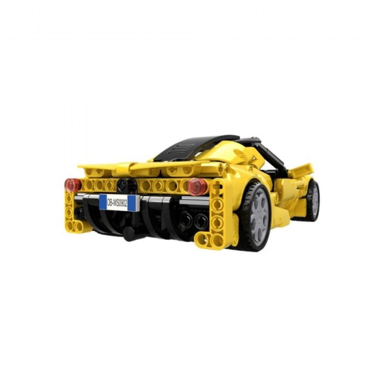 Jucarie tip lego tehnic de constructie masina sport galbena 414 piese