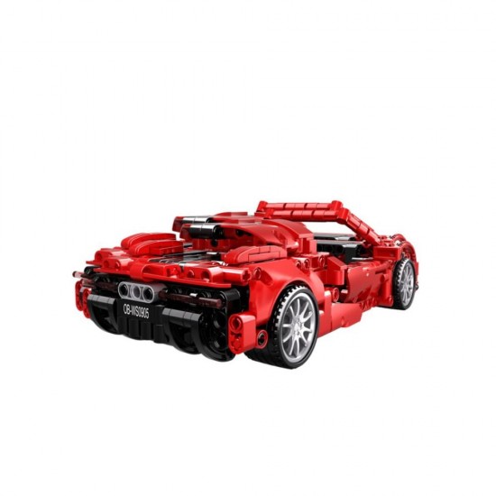 Set de contructie masina sport rosie tip lego tehnic 482 piese