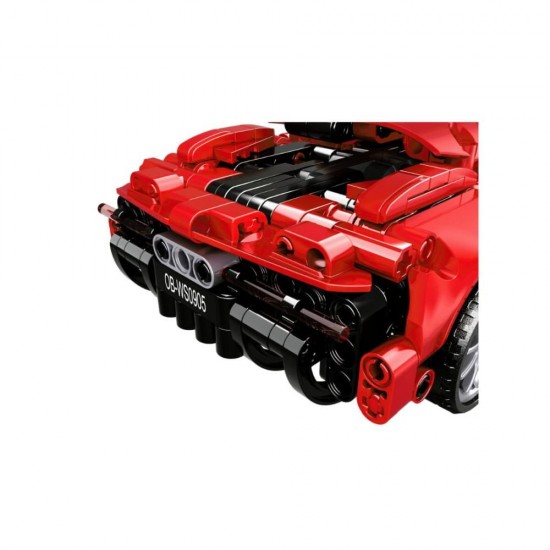 Set de contructie masina sport rosie tip lego tehnic 482 piese