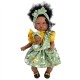 Papusa Nines D'Onil Maria Afro cu sunete, bebelus, rochie verde si miros de vanilie 45 cm