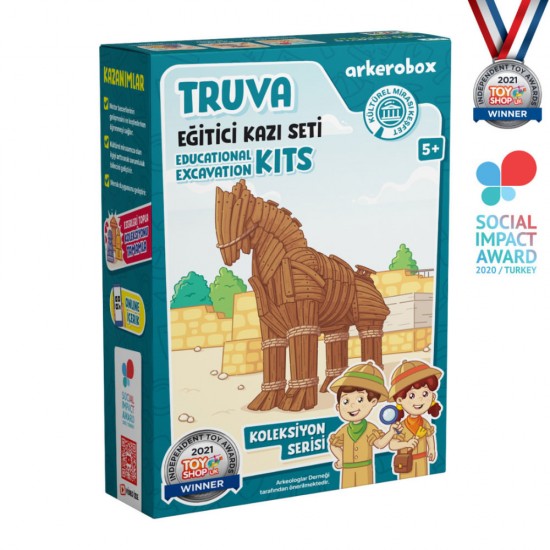 Set arheologic educational si puzzle 3D Arkerobox  Grecia Antica - Calul Troian