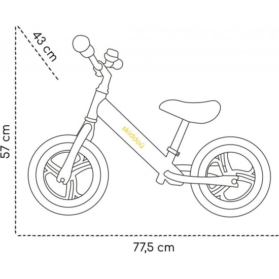 Bicicleta fara pedale Nils Skiddou Galben