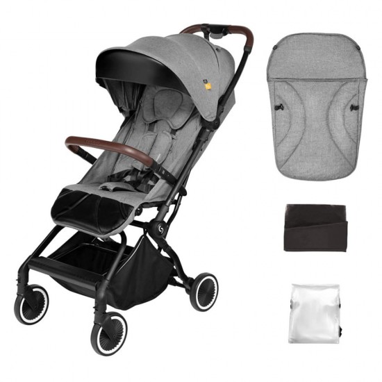 Carucior sport pliabil Skiddou Espoo+ Evening Shadow ultracompact pentru calatorii Gri inchis