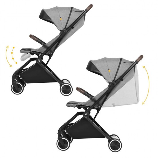 Carucior sport pliabil Skiddou Espoo+ Evening Shadow ultracompact pentru calatorii Gri inchis