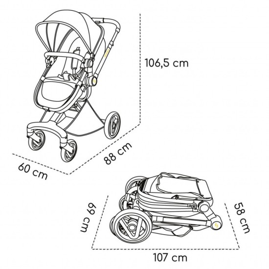 Carucior transformabil 2 in 1 Skiddou Nasjo Wild Climber Verde