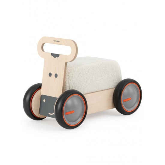 Masinuta ride-on, premergator si carucior de jucarii MamaToyz DriveMe Soft, Vacuta - Jucarie din lemn 3 in 1