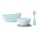 Set diversificare hrana bebelusi Miniware First Bites, 100% din materiale naturale biodegradabile, 4 piese, Aqua