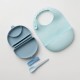 Set diversificare hrana bebelusi Miniware Sili Mini GO, 100% din materiale naturale biodegradabile, 3 piese, Blue Banana