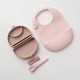 Set diversificare hrana bebelusi Miniware Sili Mini GO, 100% din materiale naturale biodegradabile, 3 piese, Pink Antioxidant