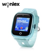 Ceas Smartwatch pentru copii Wonlex KT01 Wi-Fi, Model 2022 cu Functie Telefon, Localizare GPS, Camera, Pedometru, SOS, Turcoaz, Cartela SIM Cadou