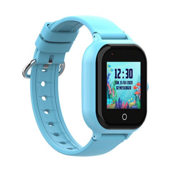 Ceas Smartwatch pentru copii, Wonlex KT24, albastru, Nano SIM, 4G, pedometru, monitorizare, camera, contacte, apel SOS
