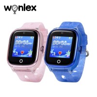 Pachet Promotional 2 Smartwatch-uri pentru copii Wonlex KT01 Wi-Fi, Model 2022 cu Functie Telefon, Localizare GPS, Camera, Pedometru, SOS, IP54, Roz + Albastru, Cartela SIM Cadou