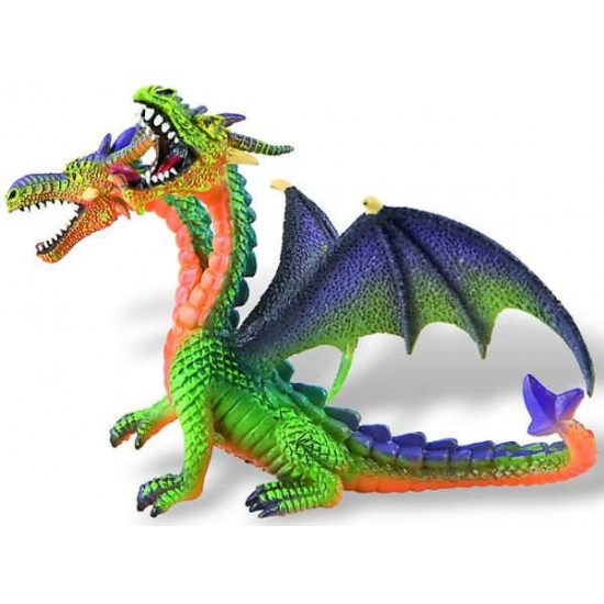 Figurina - Dragon verde cu 2 capete
